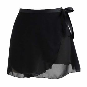 Dance Costumes Chiffon Ballet Skirt Uniforms Wrap Skirt Gymnastics Costumes Ballet Supply Black 38cm