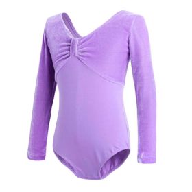 Long Sleeve Dance Leotards Kids Dance Costumes Violet Ballet Dress Ballet Leotards for Girls