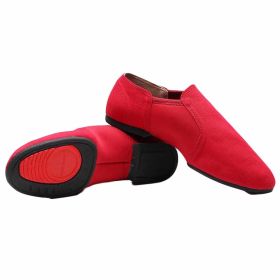 Canvas Women Ballet Shoes Rubber Sole Slip On Jazz Shoes Yoga Dance Shoes for Outdoor Dance Practice, Red