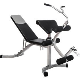 6+3 Positions Adjustable Weight Bench with Leg Extension - Olympic Utility Benches with Preacher Curl