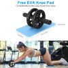 Ab Roller Wheel Fitness Exercise Wheel Roller w/ Knee Pad for Abs Workout Core Strength Exercise Home Gym