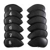 Leather Head Cover Golf Iron Club Headcover, 12Pcs