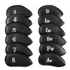 Leather Head Cover Golf Iron Club Headcover, 12Pcs