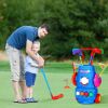 Toddler Golf Set with 4 Balls 4 Clubs 2 Holes 2 Flags Golf Cart Indoor Outdoor Golf