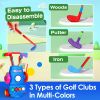 Toddler Golf Set with 4 Balls 4 Clubs 2 Holes 2 Flags Golf Cart Indoor Outdoor Golf