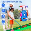 Toddler Golf Set with 4 Balls 4 Clubs 2 Holes 2 Flags Golf Cart Indoor Outdoor Golf