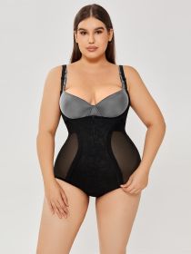 Shapewear Bodysuit Tummy Control Slim Body Shaper (Option: M-Black)