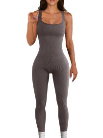 Women's Suspender Tank Top Tights (Option: Grey-S)