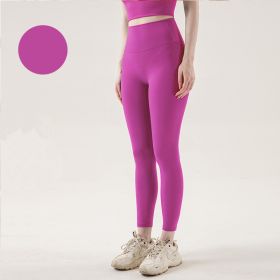 High Waist Naked feeling Leggings Push Up Sport Women Fitness Running Yoga Pants Energy Seamless Leggings Gym Girl leggings (Color: Style14Pitaya, size: S)