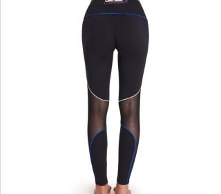 Mesh High Waist Tummy Control Leggings (Color: Black, size: S)