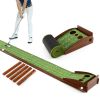 Indoor & Outdoor Golf Putting Mat Practice Training Aid with Auto Ball Return