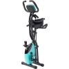 Folding Exercise Bike; Fitness Upright and Recumbent X-Bike with 10-Level Adjustable Resistance; Arm Bands and Backrest