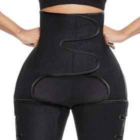 Sweat High Waist Thigh Trimmer Butt Lifter Shapewear Belt 3 In 1 Adjustable Belt (Option: Black-S M)